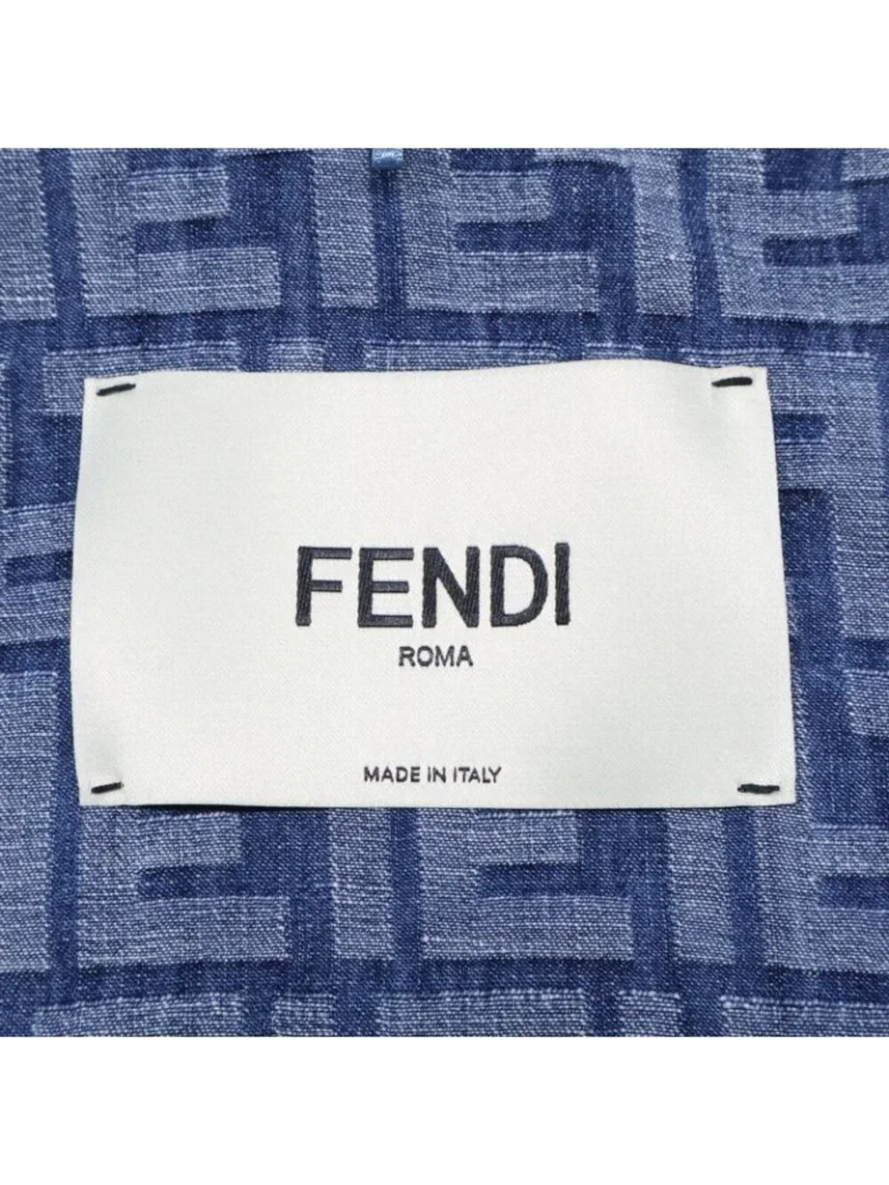 Fendi Zucca Pattern Denim Zip Up Short Sleeve Jacket 38 - Picture 6 of 9